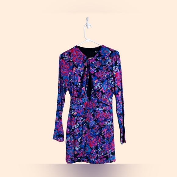 SZ Zara Floral Long Sleeve Ruffle Mini Dress Blogger fav XS ✨✨🔥 - Picture 6 of 7